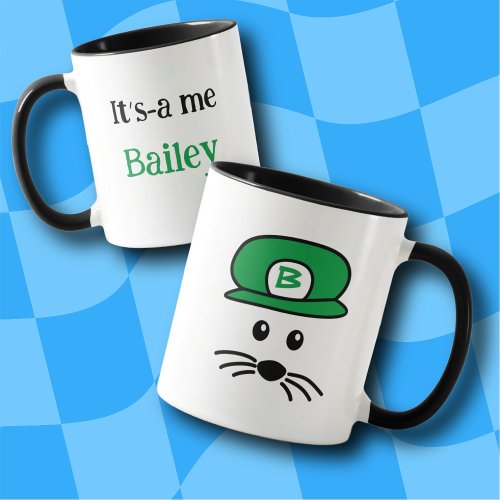 Customizable Green Cap Little Mouse Mug