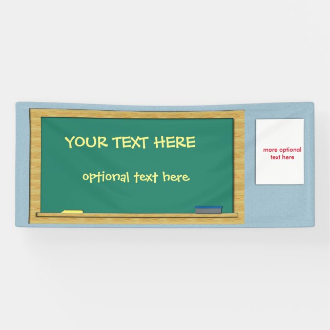 CUSTOMIZABLE Green Chalkboard 2.5 X 6 Banner (Horizontal)