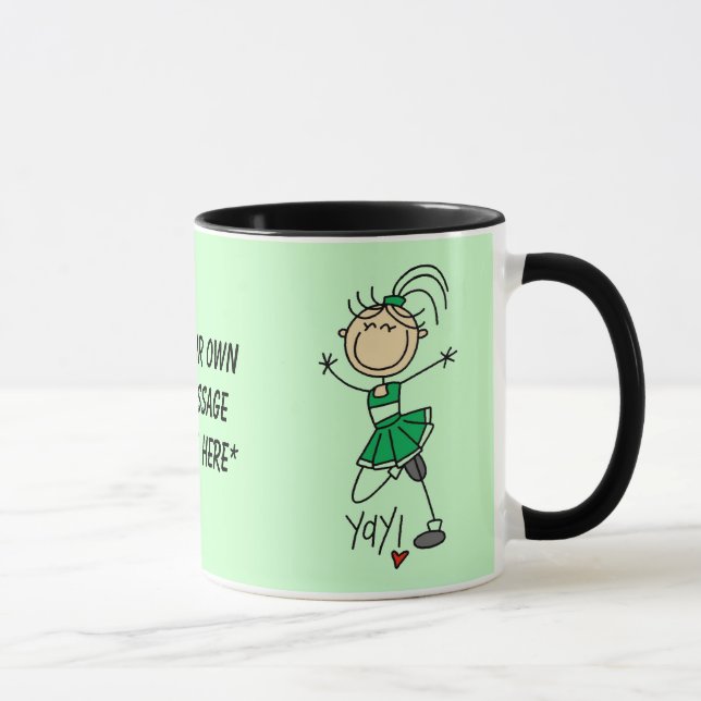 Customizable Green Cheerleader Mug (Right)