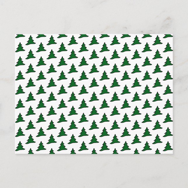 Customizable Green Christmas Trees Postcard (Front)