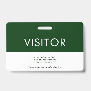 Customizable Green Company Logo Visitor Badge