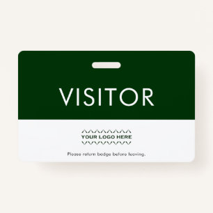 Customizable Green Company Logo Visitor Badge