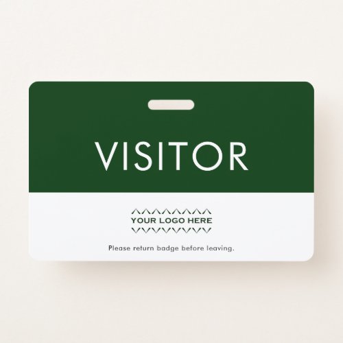 Customizable Green Company Logo Visitor Badge