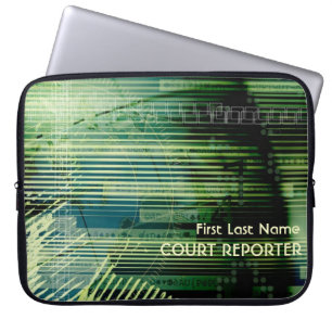 Customizable green court reporter laptop sleeve