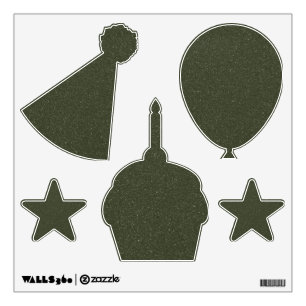 Customizable Green Glitter Birthday Wall Decals