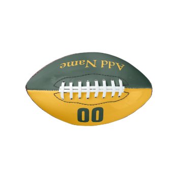 Customizable Green/gold Mini Football by StillImages at Zazzle
