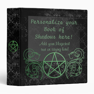 Customizable green pentacle book of shadows binder