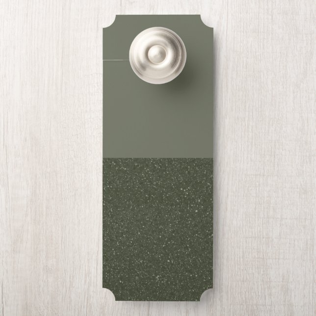 Customizable Green Speckled Door Hanger (On Knob)