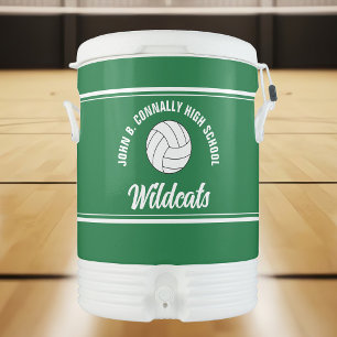 Customizable Green Volleyball Team Beverage Cooler
