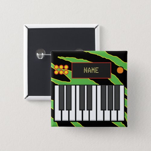 Customizable Green wRed Dinosaur Keyboard Music Button