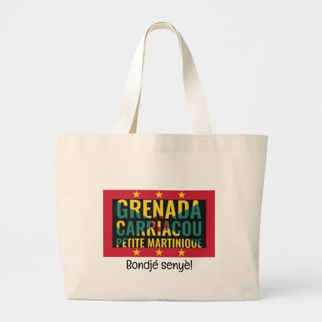 Customizable GRENADA  Large Tote Bag (Front)