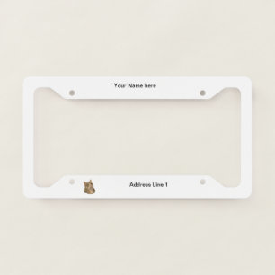 Customizable Grey Tabby Cat License Plate Frame