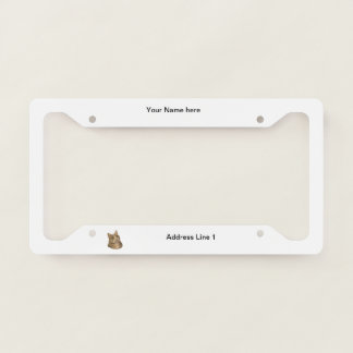Customizable Grey Tabby Cat License Plate Frame