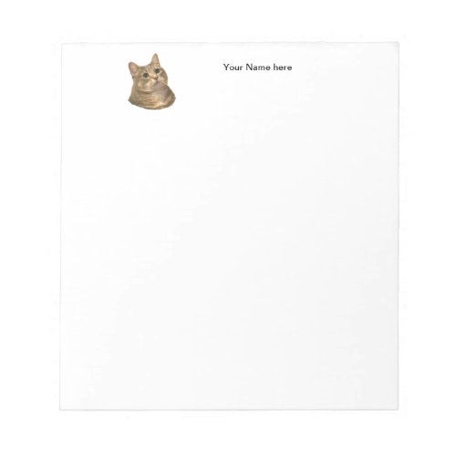 Customizable Grey Tabby Cat Notepad