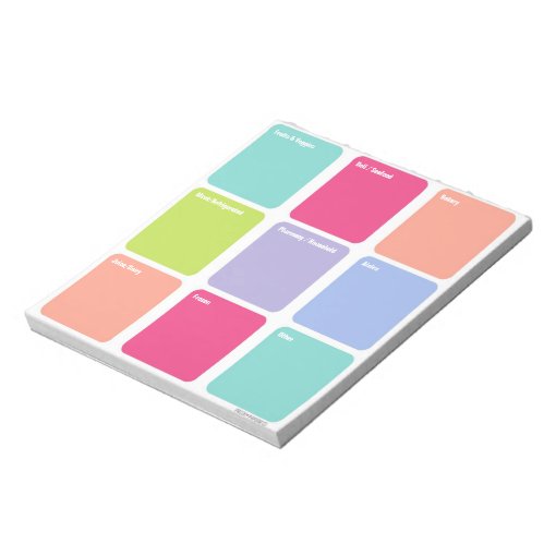 Customizable Grocery Shopping List Note Pad Zazzle