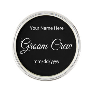 Customizable "Groom Crew" Groomsmen Lapel Pin