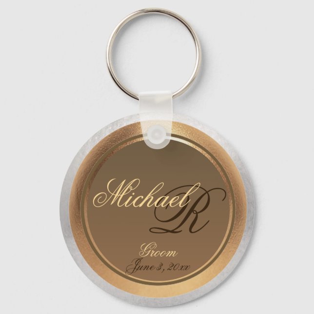 Customizable Groom Keepsake Keychain (Front)