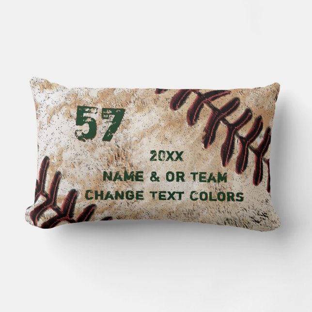 Customizable Grunge Baseball Gifts for Players Lumbar Pillow (Front)