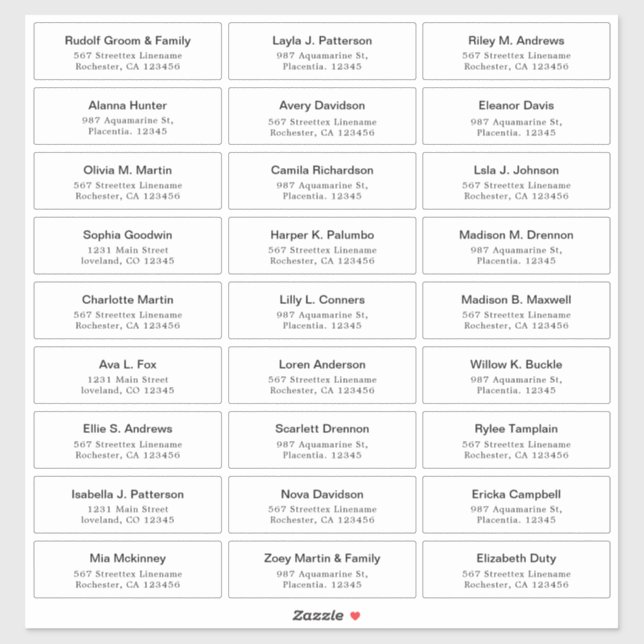 Customizable Guest Address labels sticker (Sheet)