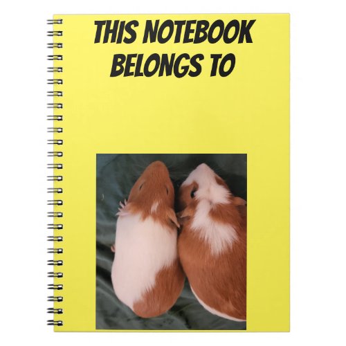 Customizable Guinea Pig Notebook