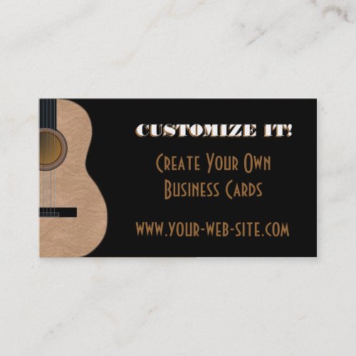 Customizable Guitar Music Business Card