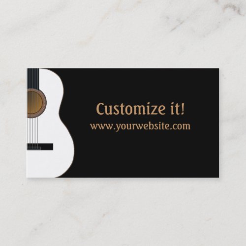 Customizable Guitar Music Business Card