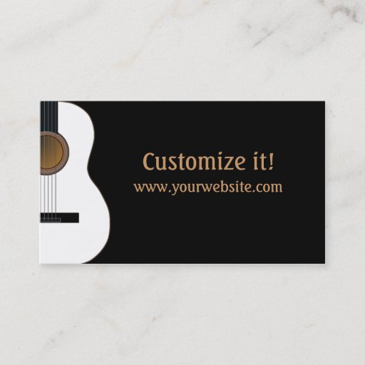 Customizable Customizable Guitar Music Business Card