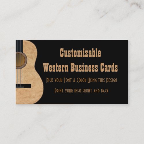 Customizable Guitar Music Business Card