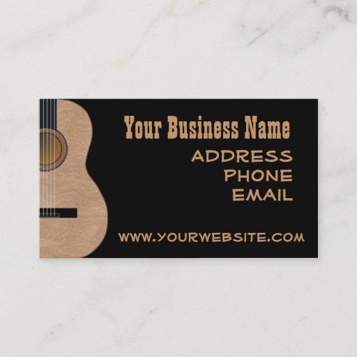 Customizable CUSTOMIZABLE Guitar Music Business Cards
