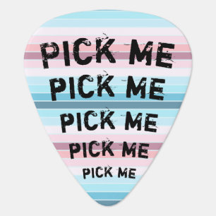Customizable guitar/ukulele pick - pastel stripes