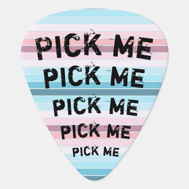 Customizable guitar/ukulele pick - pastel stripes (Front)