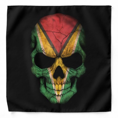 Customizable Guyanese Flag Skull Bandana