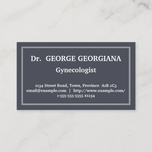 Customizable Gynecologist Business Card