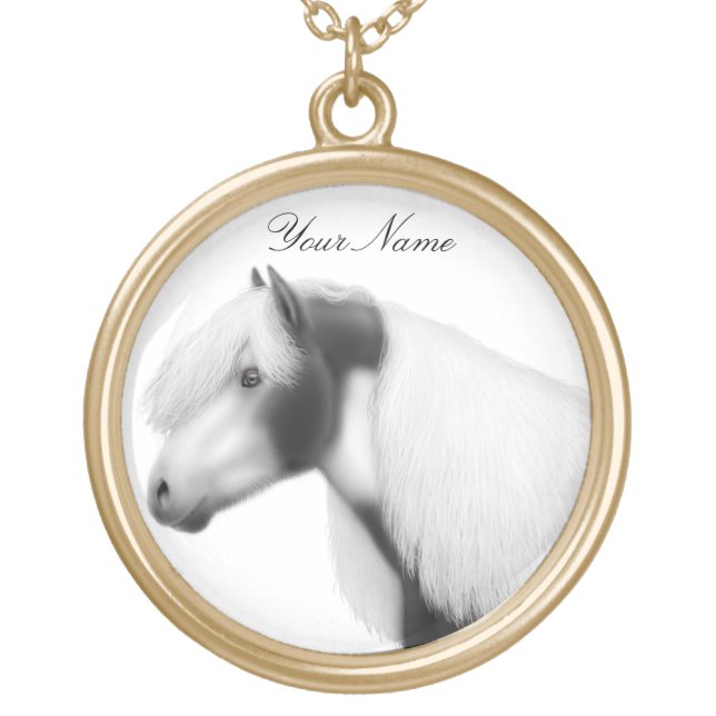 Customizable Gypsy Vanner Cob Horse Necklace (Front)