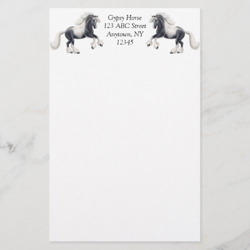 Customizable Gypsy Vanner Horses Stationery