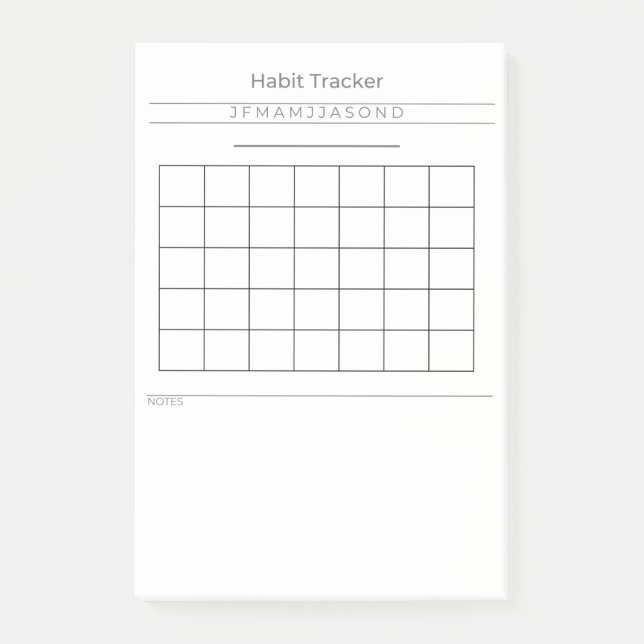 Customizable Habit Tracker Post It Notes  (Front)