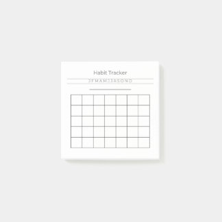 Customizable Habit Tracker Post It Notes 3" x 3"