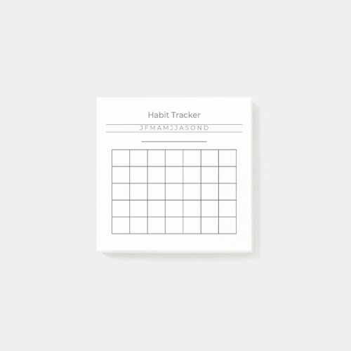 Customizable Habit Tracker Post It Notes 3 x 3