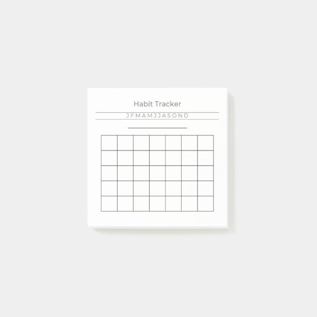 Customizable Habit Tracker Post It Notes 3" x 3" (Front)