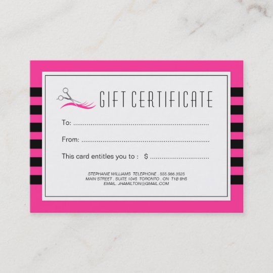 Customizable Hair Salon Gift Certificate | Zazzle.com