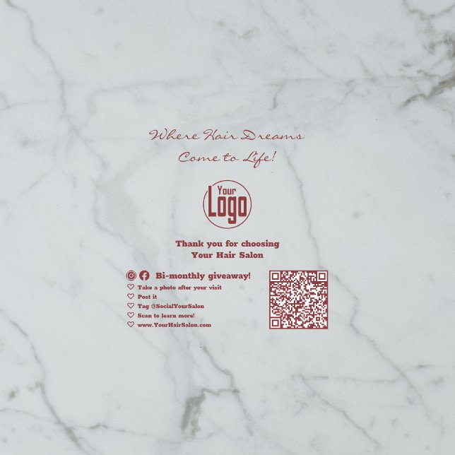 Customizable Hair Salon Thank You Giveaway Floor Decals (Customizable Hair Salon Thank You Giveaway Floor Decals)