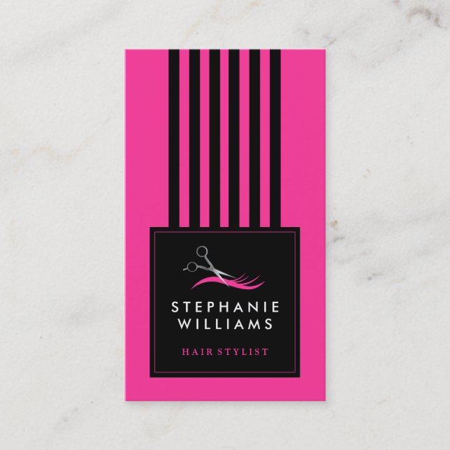 Customizable Hair Stylist Business Card Template (Front)