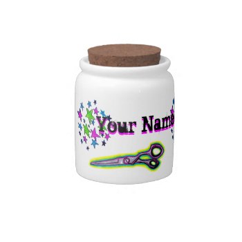 Customizable Hair Stylist Tip Jar Stars And Shears by DoodleLab at Zazzle