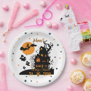 Customizable Halloween Baby Shower Plates