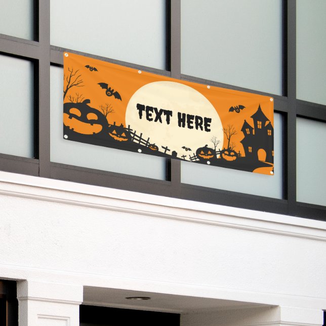 Customizable Halloween Banner (Outside Building)