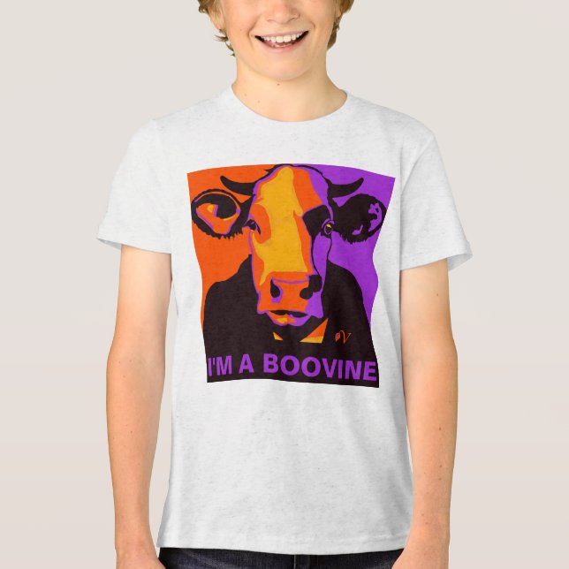 Customizable! Halloween Boovine Pop Art Cow Tshirt (Front)
