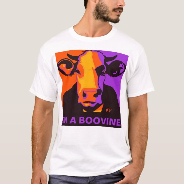 Customizable! Halloween Boovine Pop Art Cow Tshirt (Front)