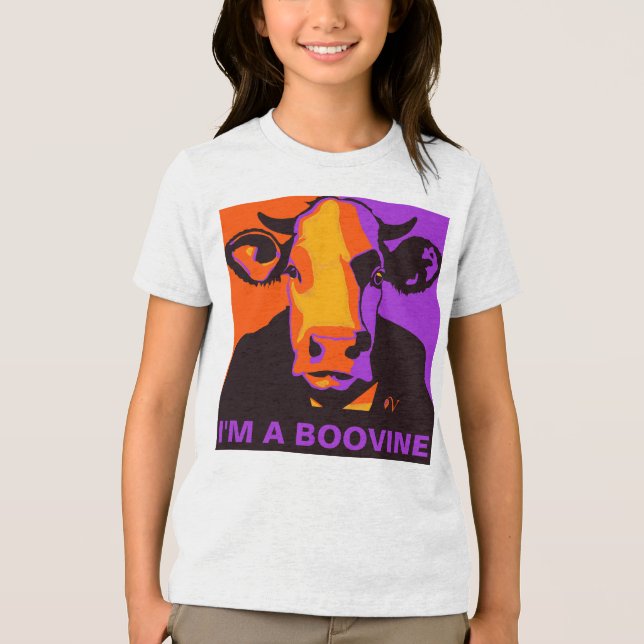 Customizable! Halloween Boovine Pop Art Cow Tshirt (Front)