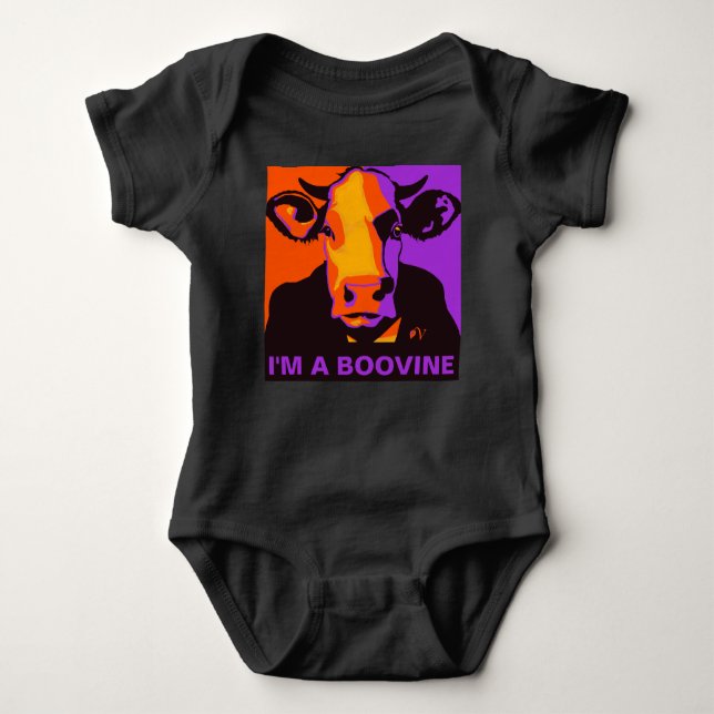 Customizable! Halloween Boovine Pop Art Cow Tshirt (Front)