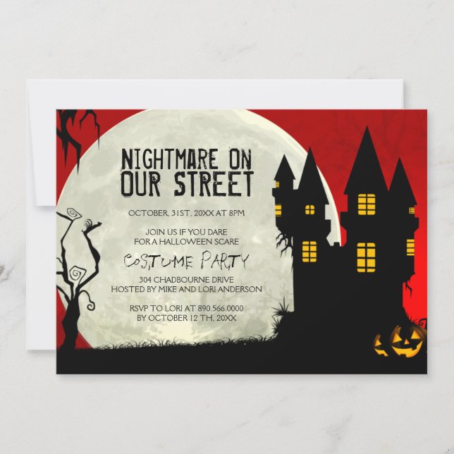 Customizable Halloween Costume Party Invitation (Front)